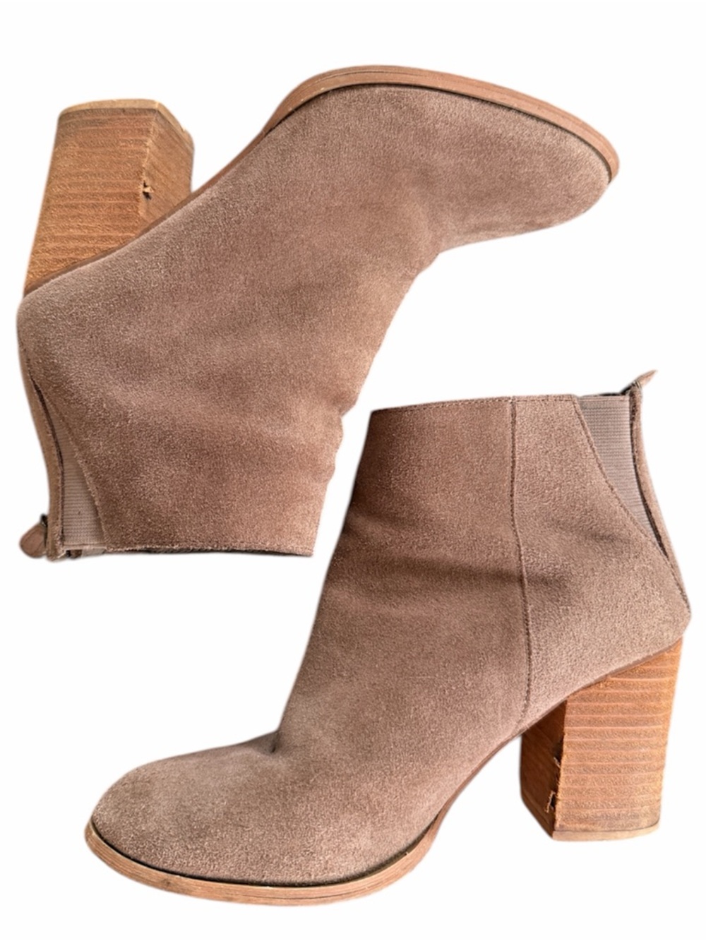 Urban Outfitters | Taupe Suede Block Heel Ankle Boots